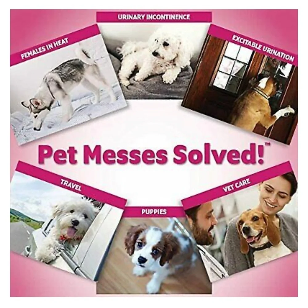 OUT! PET CARE Disposable Dog Diapers (Size M/L 18”-25” Waist, 25-75 Lbs.)
